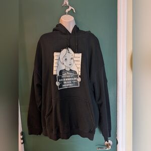 Alice in wonderland, Jack Daniels, twisted Police department hoodie 2X in Black